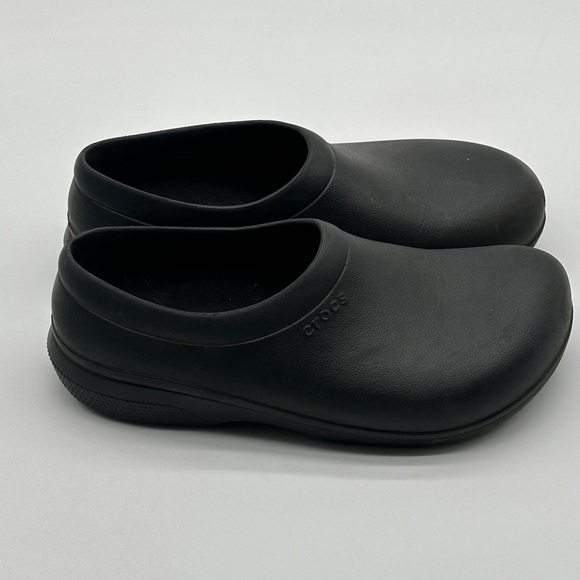 Crocs Slip Resistant Shoes On The Clock Work Clogs Black Slip On Mens 8 W 10 - Picture 3 of 11